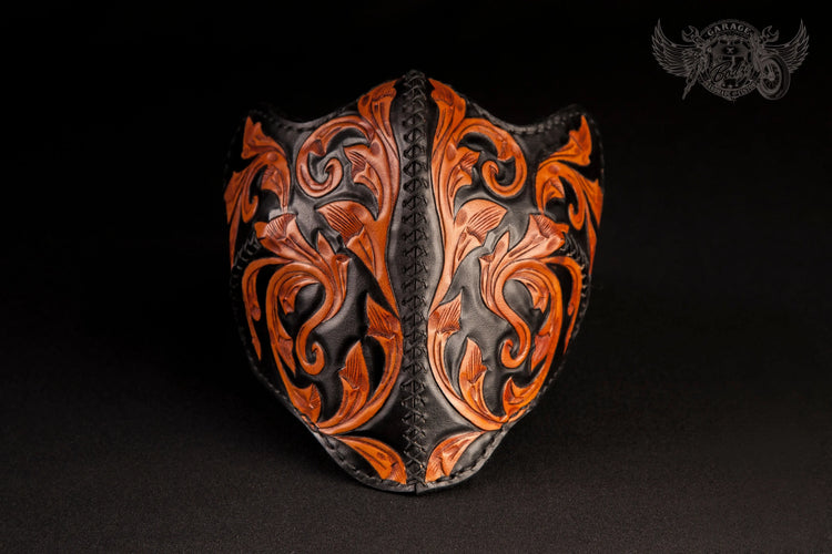 Hand Tooled Leather Padded Half Masks