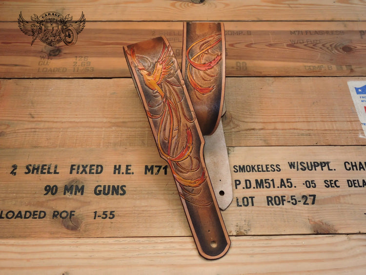 Adjustable Hand Tooled Leather Guitar Straps