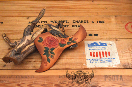 Red Rose Custom Leather Taylor Pickguard-ByBodzi