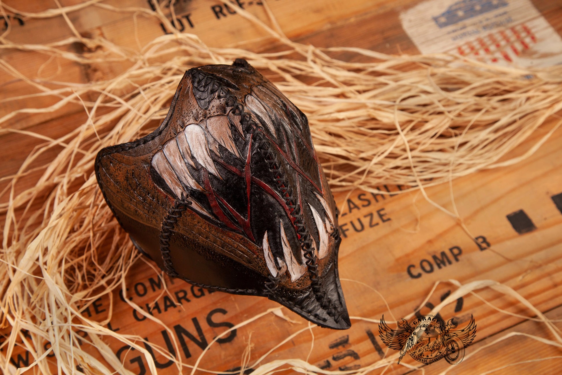 Beast Motorcycle Leather Half Mask-ByBodzi