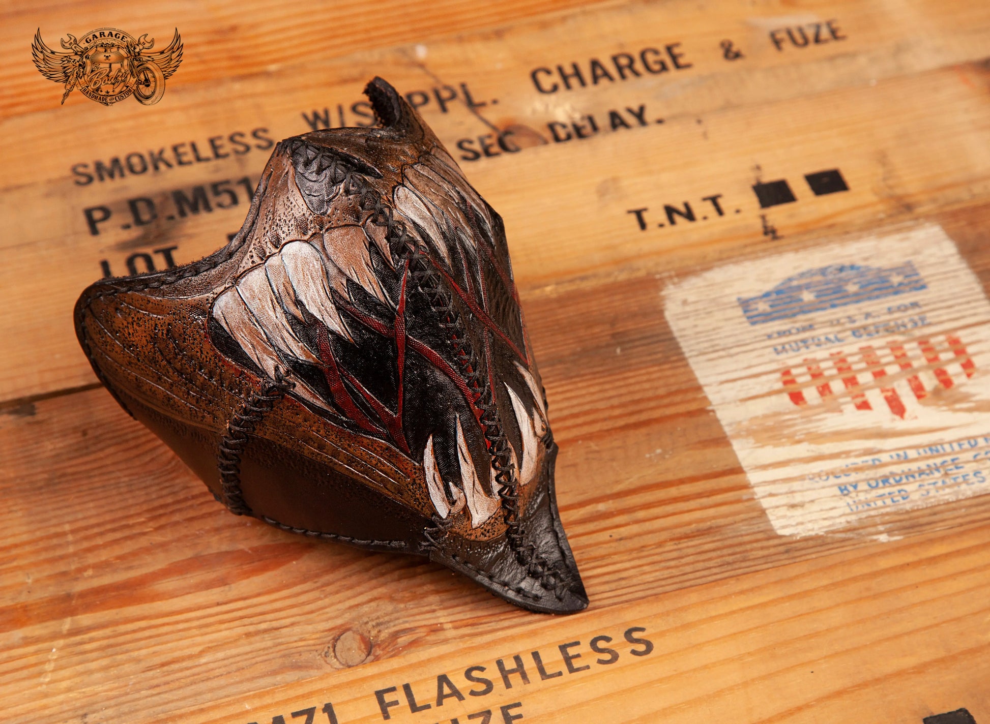 Beast Motorcycle Leather Half Mask-ByBodzi