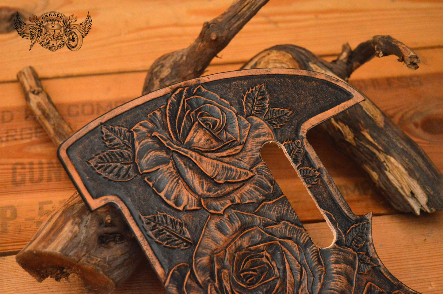 Black Rose Leather Telecaster Pickguard-ByBodzi