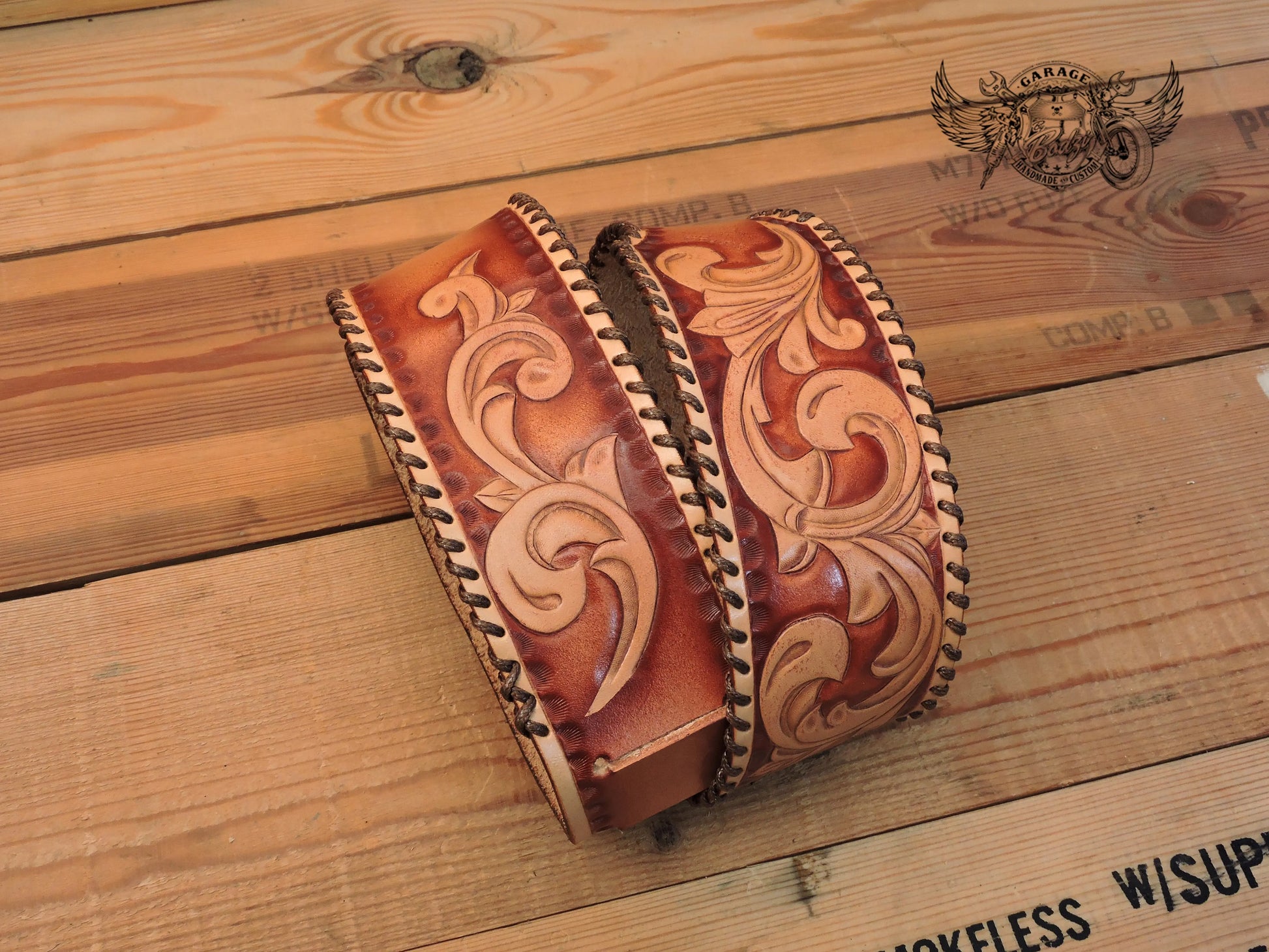Brown Vinework Leather Guitar Strap-ByBodzi-ByBodzi