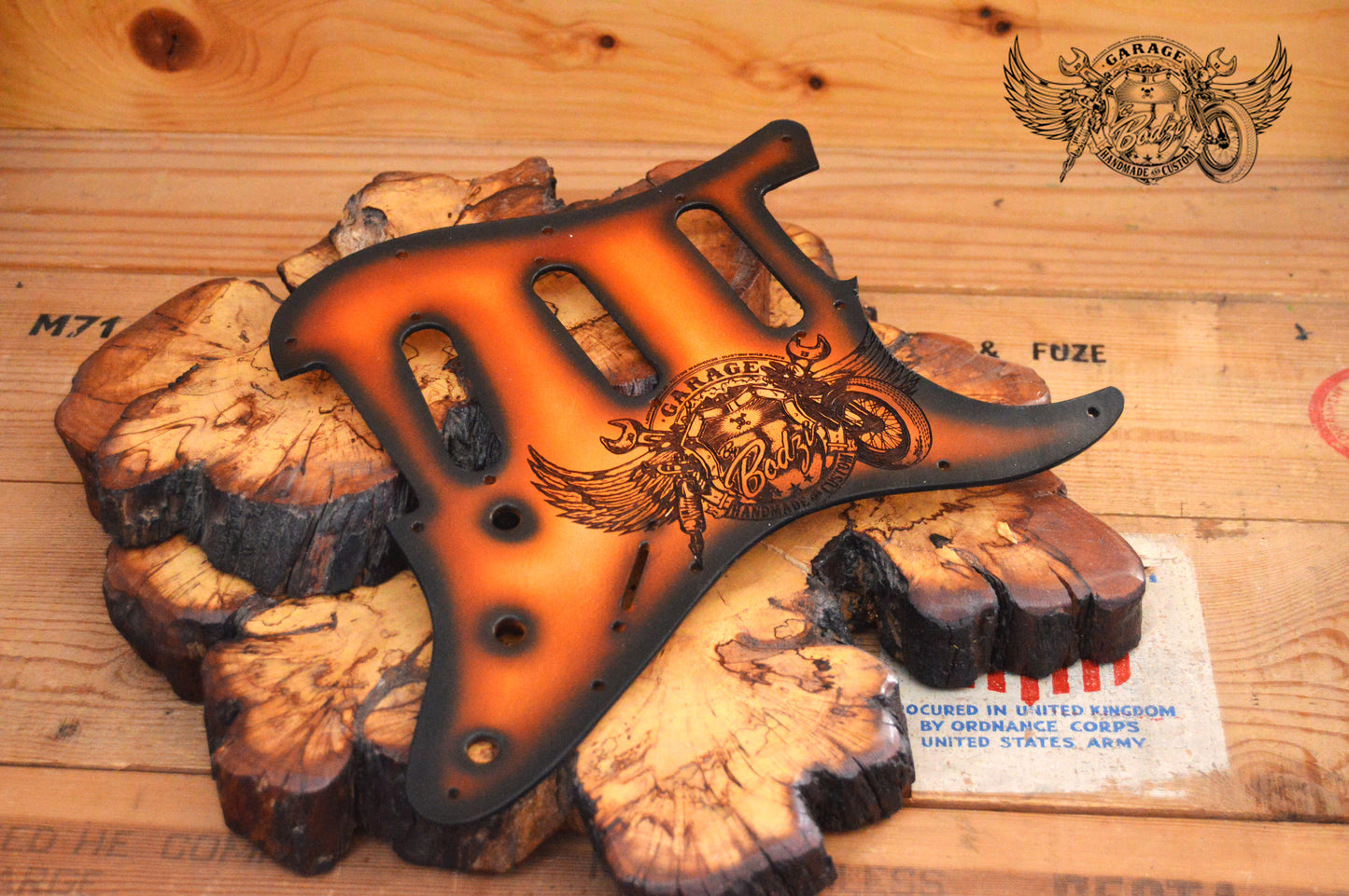 ByBodzi Engraved Leather Stratocaster Pickguard