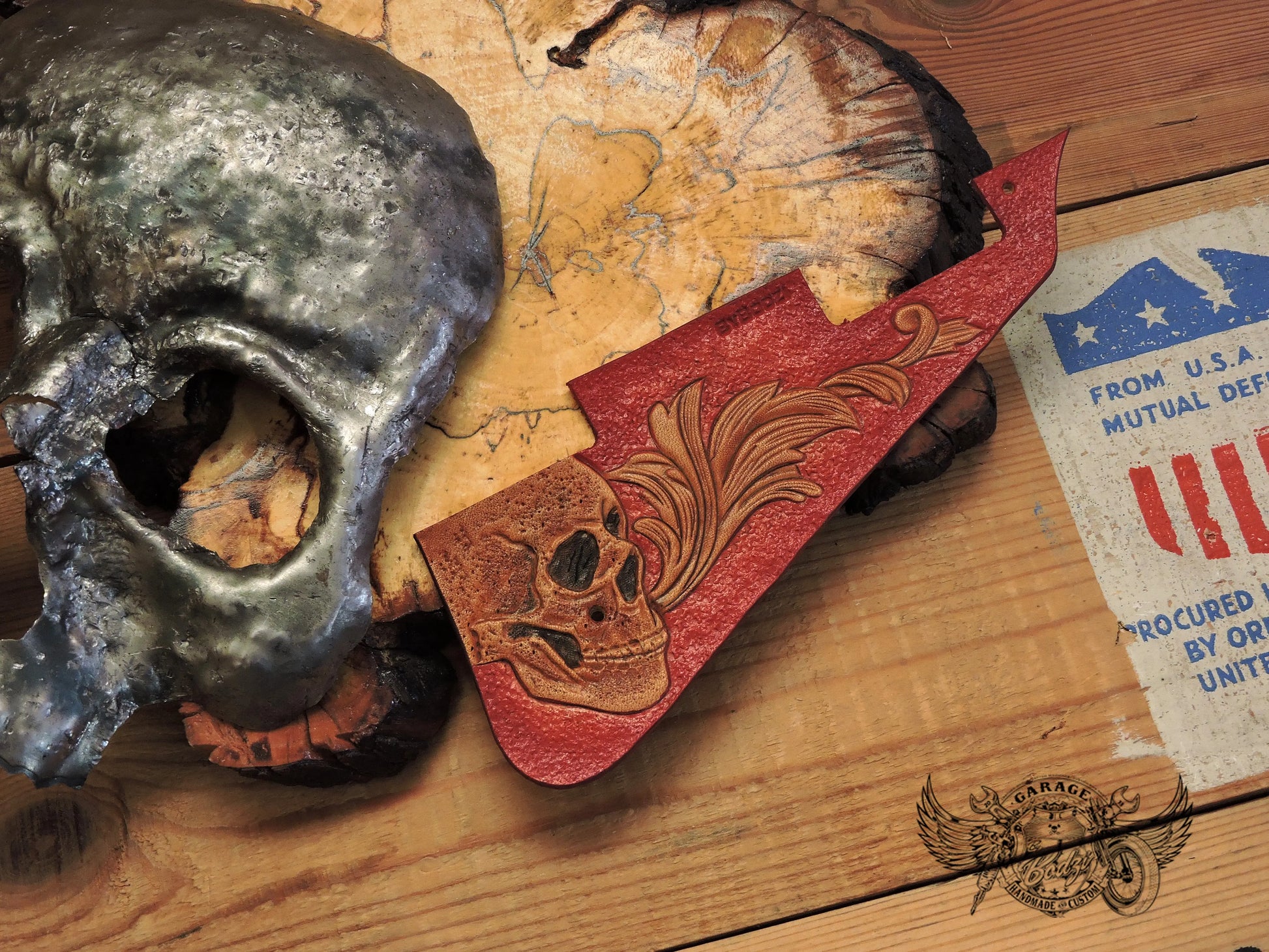 Carved Skull Gibson Les Paul Pickguard-ByBodzi-ByBodzi