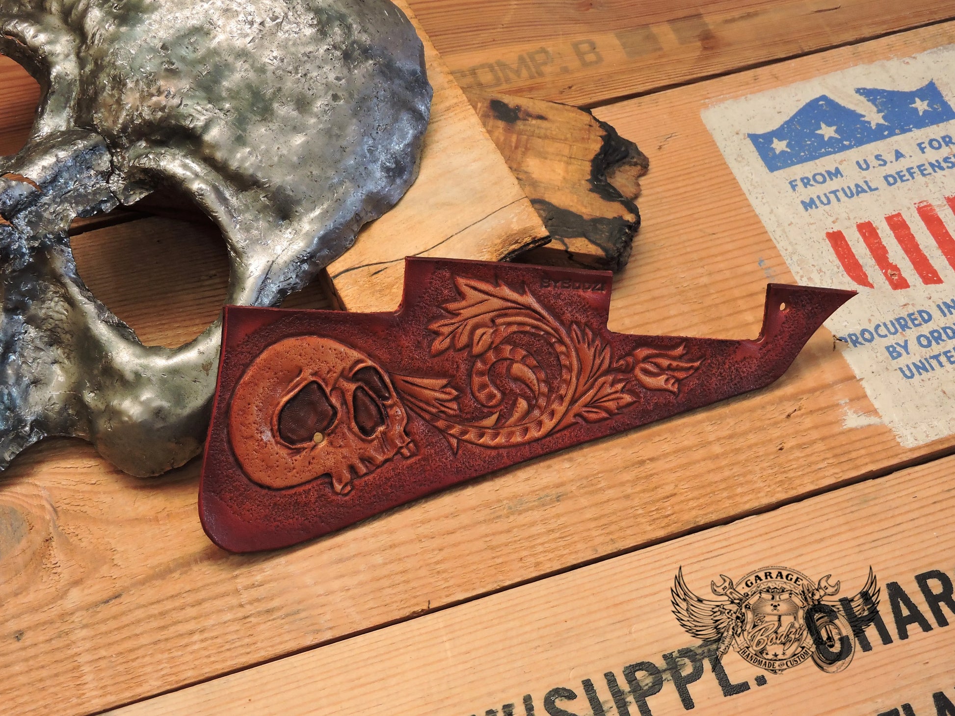 Carved Skulls Gibson Les Paul Pickguard-ByBodzi-ByBodzi
