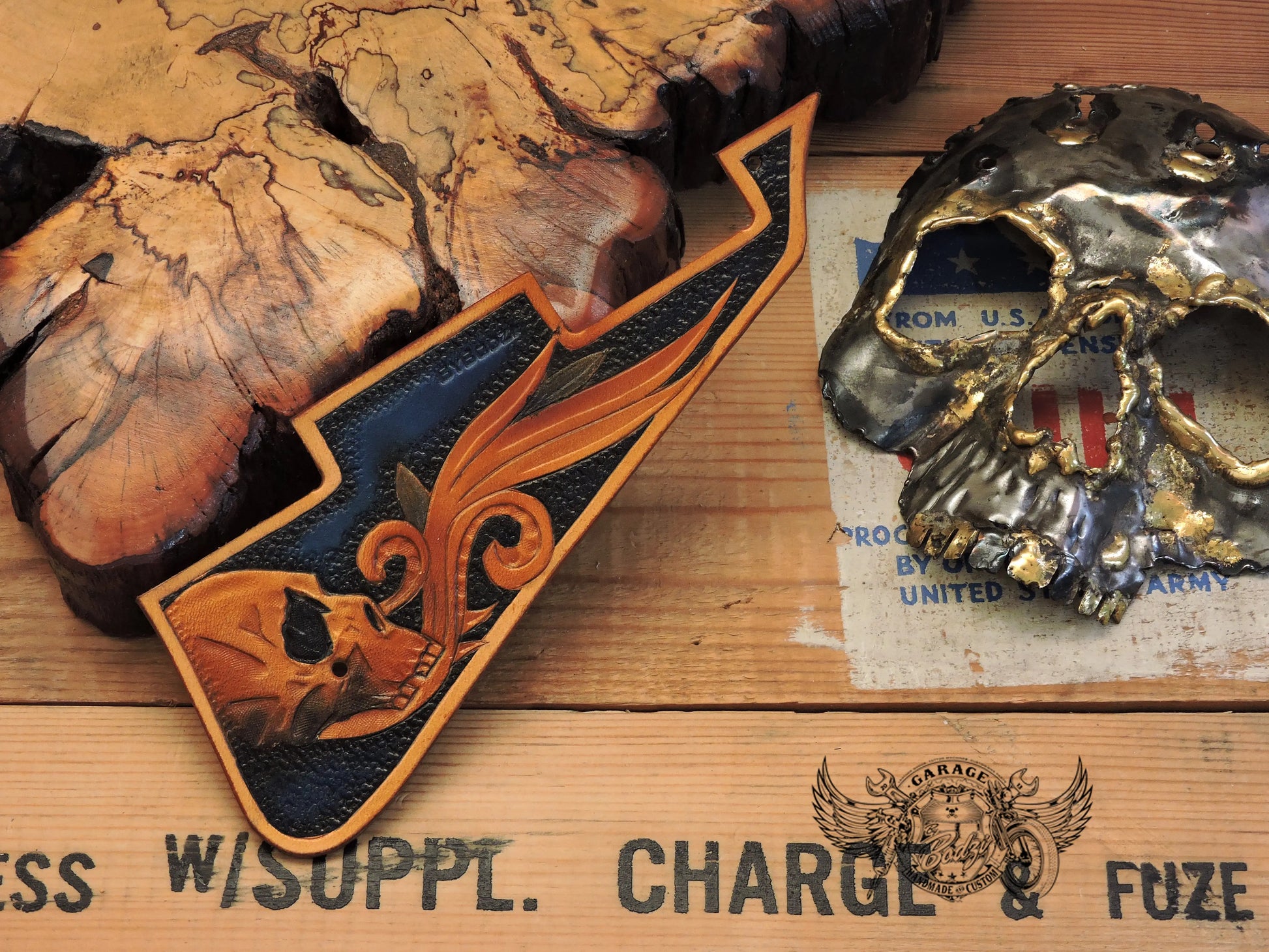 Carved Skulls Gibson Les Paul Pickguard-ByBodzi-ByBodzi