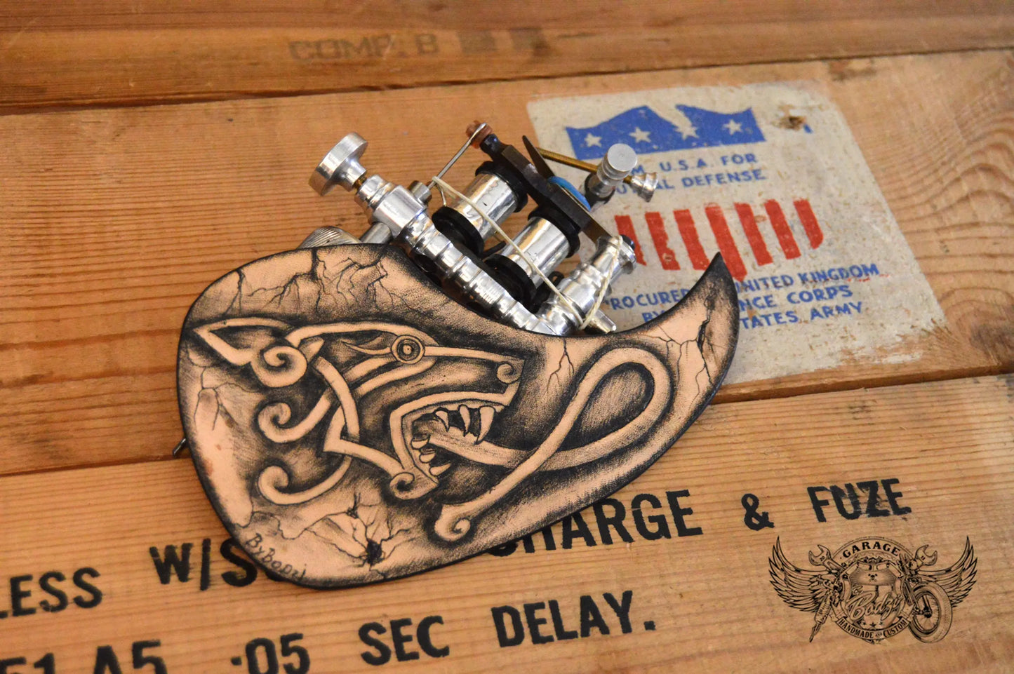 Celtic Wolf Tattooed Acoustic Guitar Pickguard-ByBodzi-ByBodzi