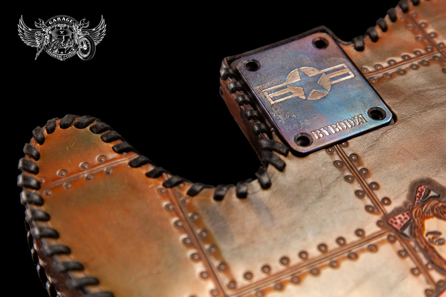 Death From Above Military Leather Bound Telecaster Body-ByBodzi-ByBodzi