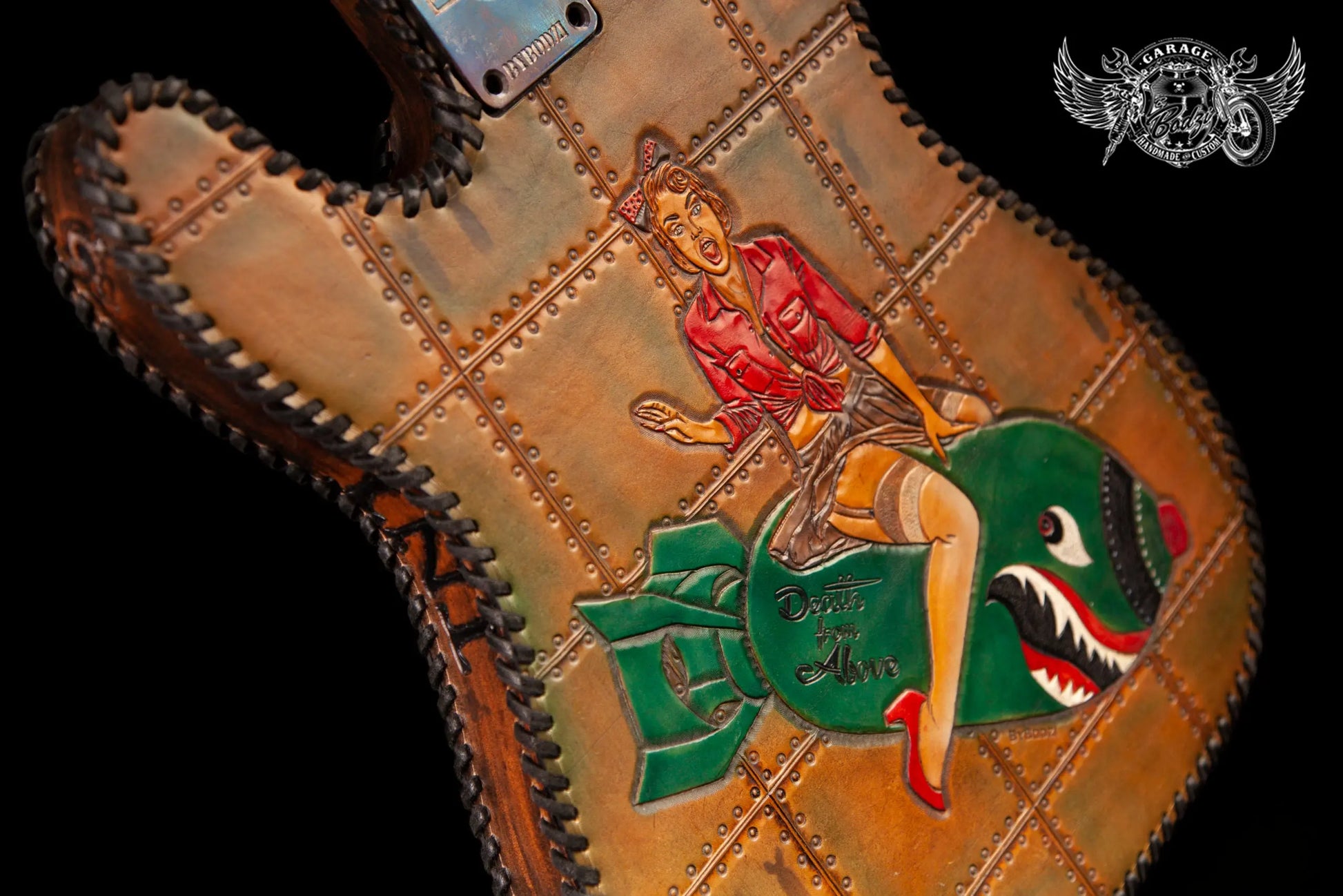 Death From Above Military Leather Bound Telecaster Body-ByBodzi-ByBodzi