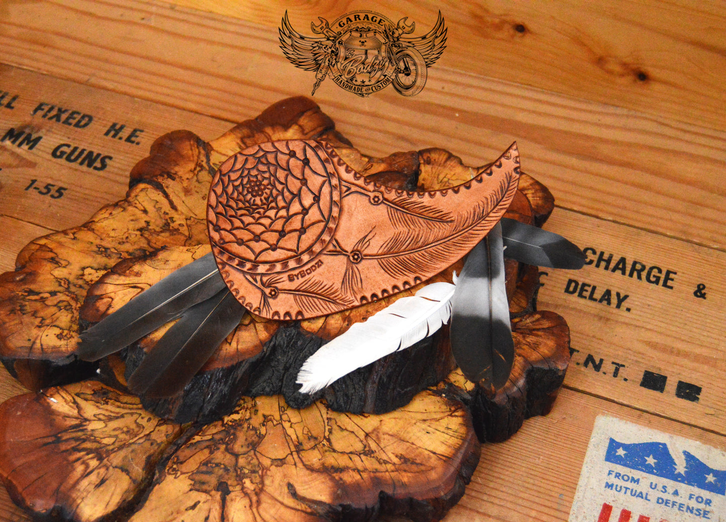 Dream Catcher With Feathers Acoustic Guitar Pickguard - ByBodzi