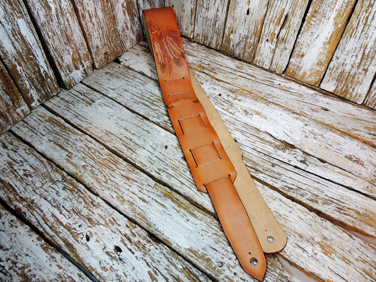 Dreamcatcher Leather Guitar Strap-ByBodzi-ByBodzi