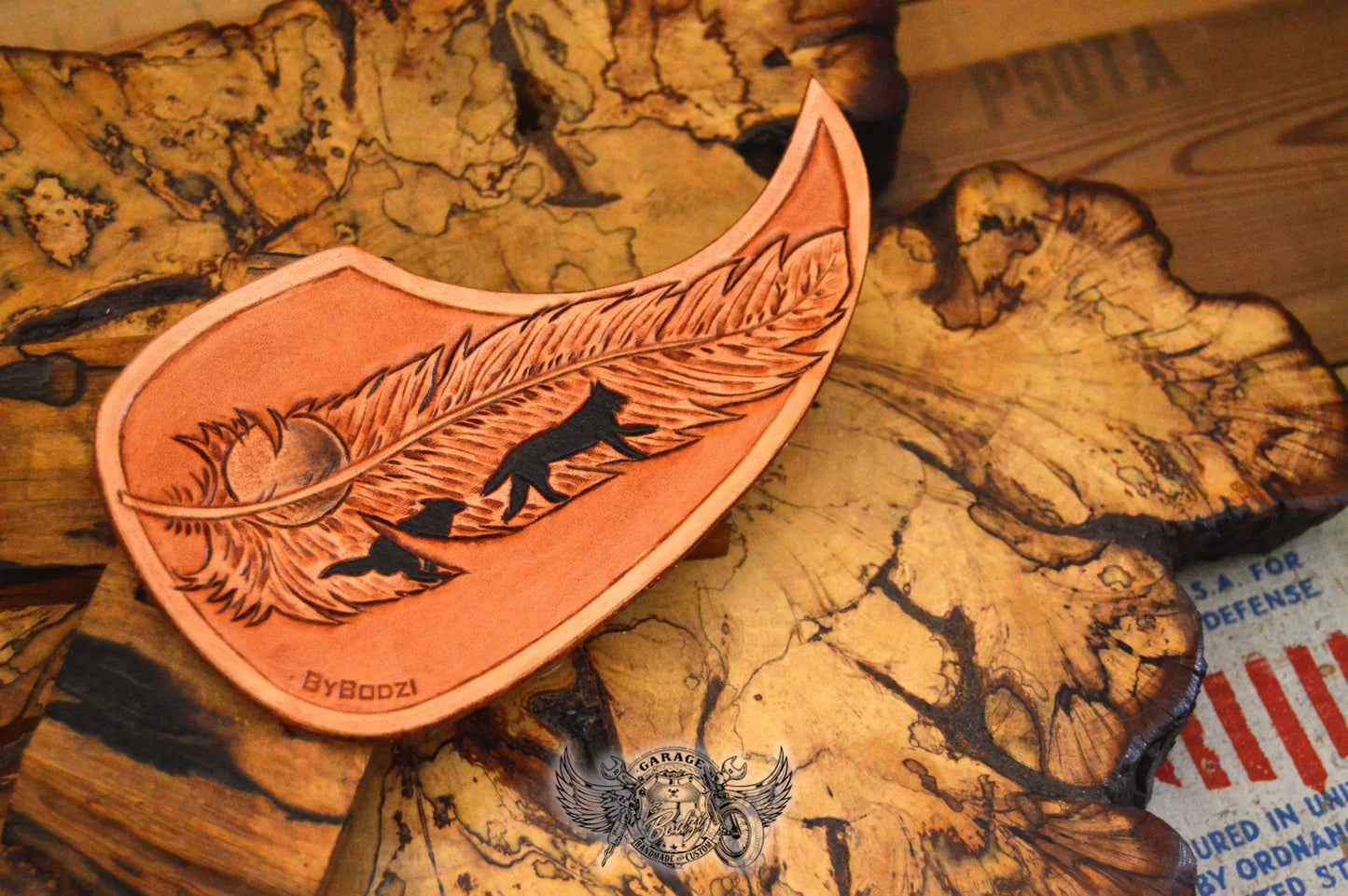 Feather & Wolves Acoustic Guitar Pickguard-ByBodzi-ByBodzi