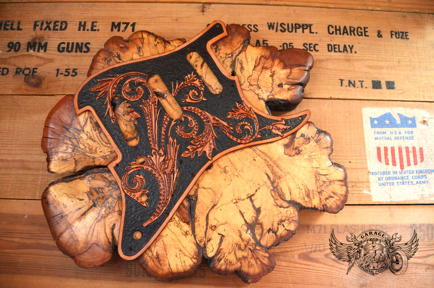Filigree Leather Stratocaster Pickguard