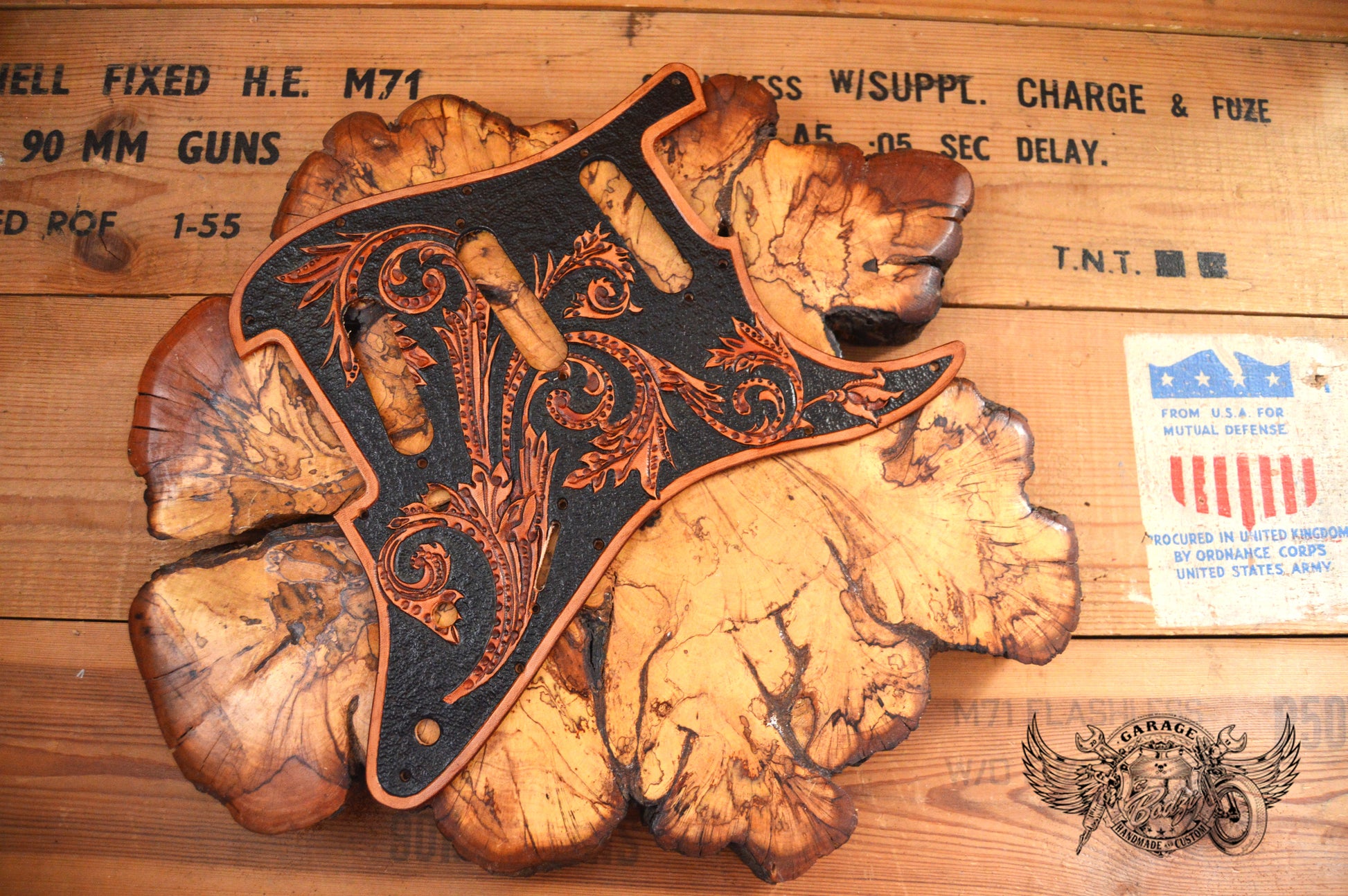 Filigree Leather Stratocaster Pickguard