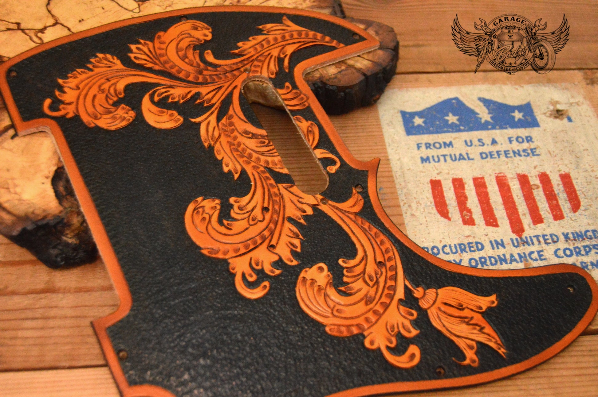 Filigree Leather Telecaster Pickguard-ByBodzi-ByBodzi