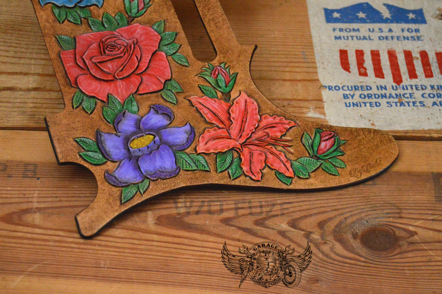 Floral Leather Telecaster Pickguard-ByBodzi