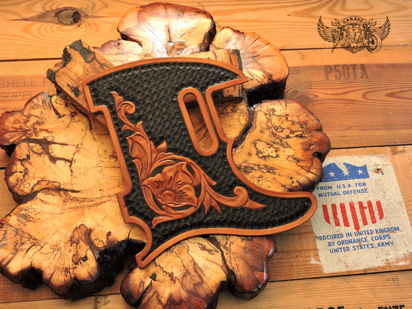 Floral Leather Telecaster Pickguard-ByBodzi-ByBodzi