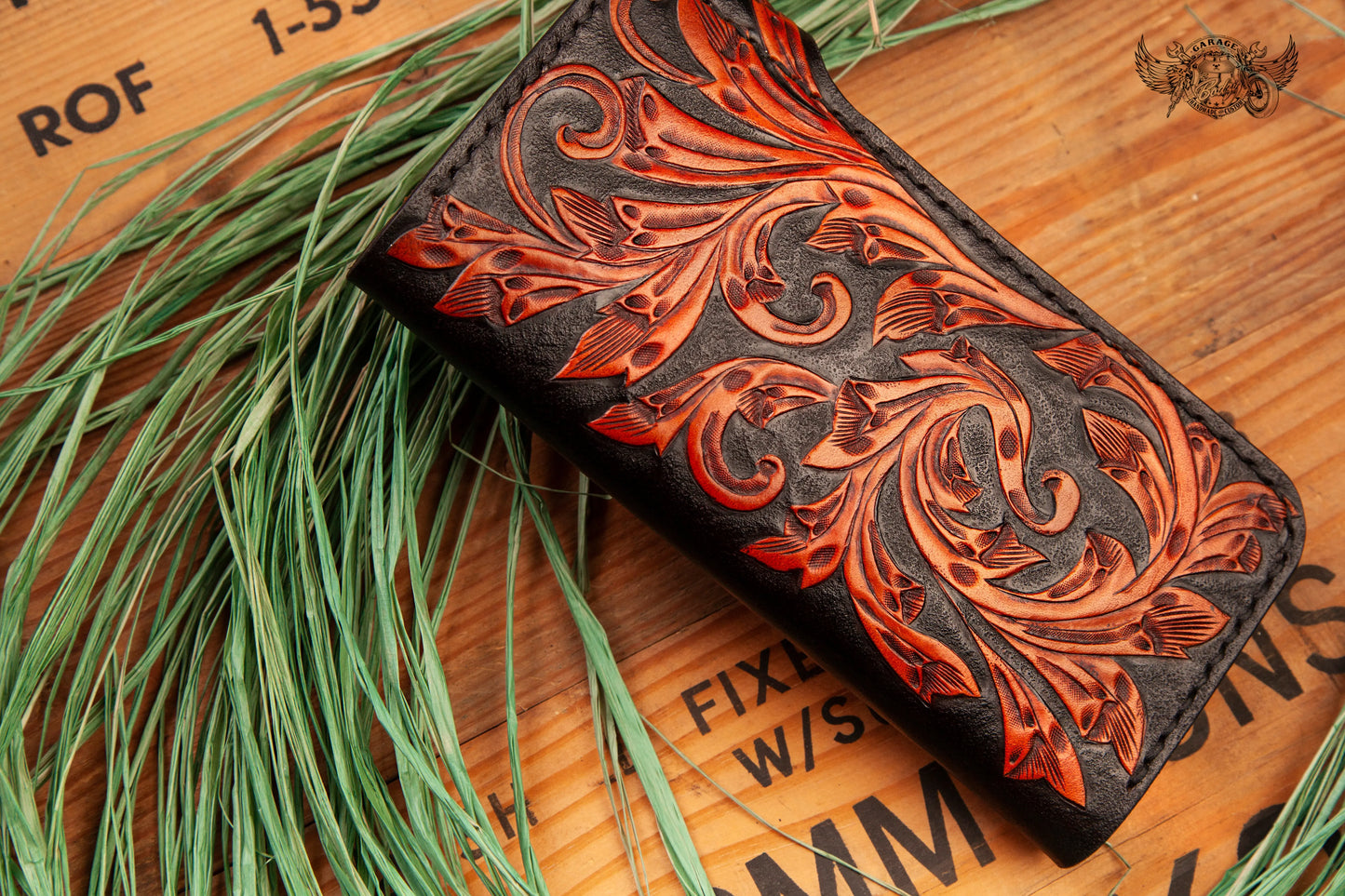 Floral Vinework Leather Long Leather Wallet v2.0-ByBodzi-ByBodzi