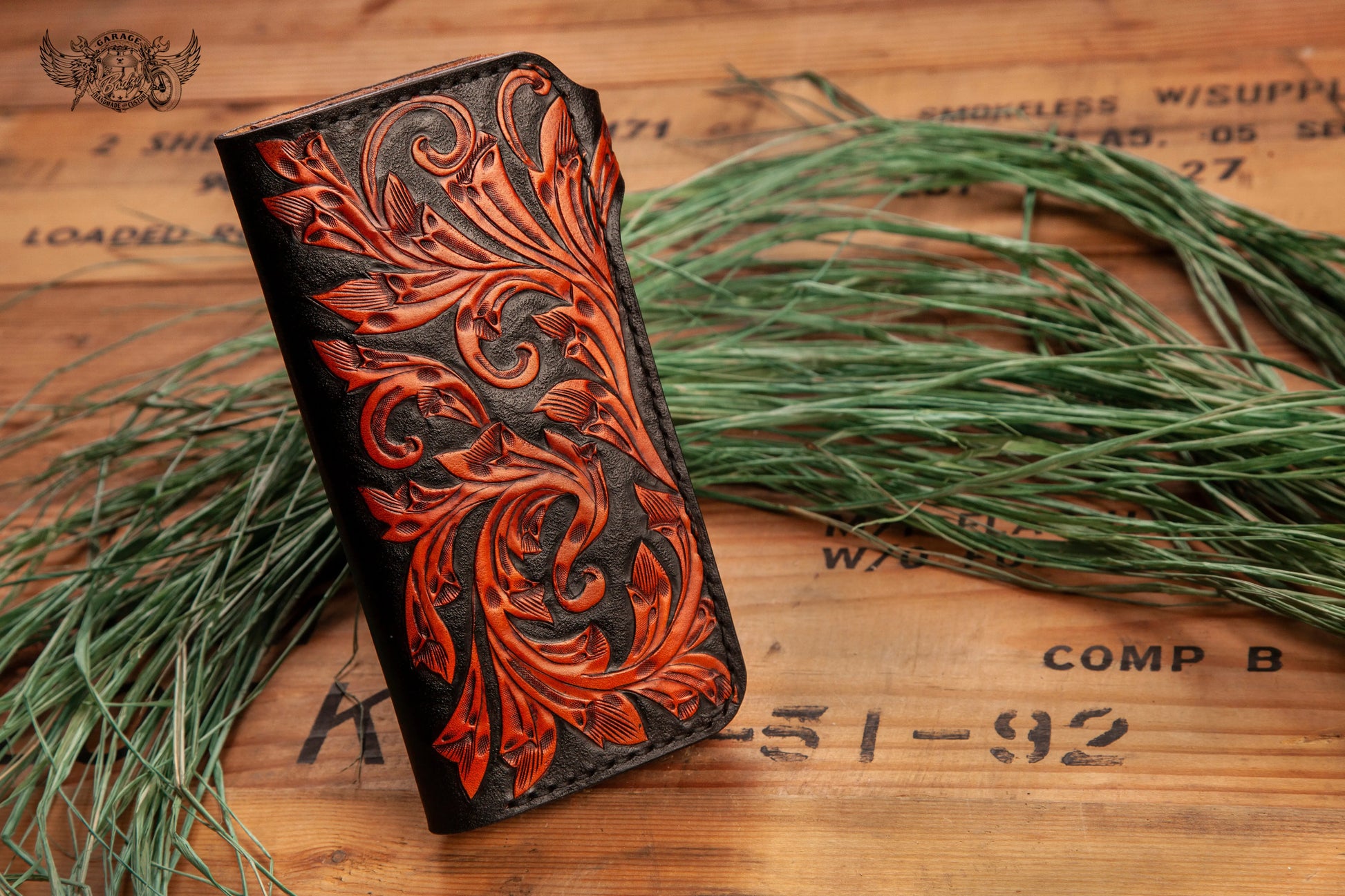 Floral Vinework Leather Long Leather Wallet v2.0-ByBodzi-ByBodzi