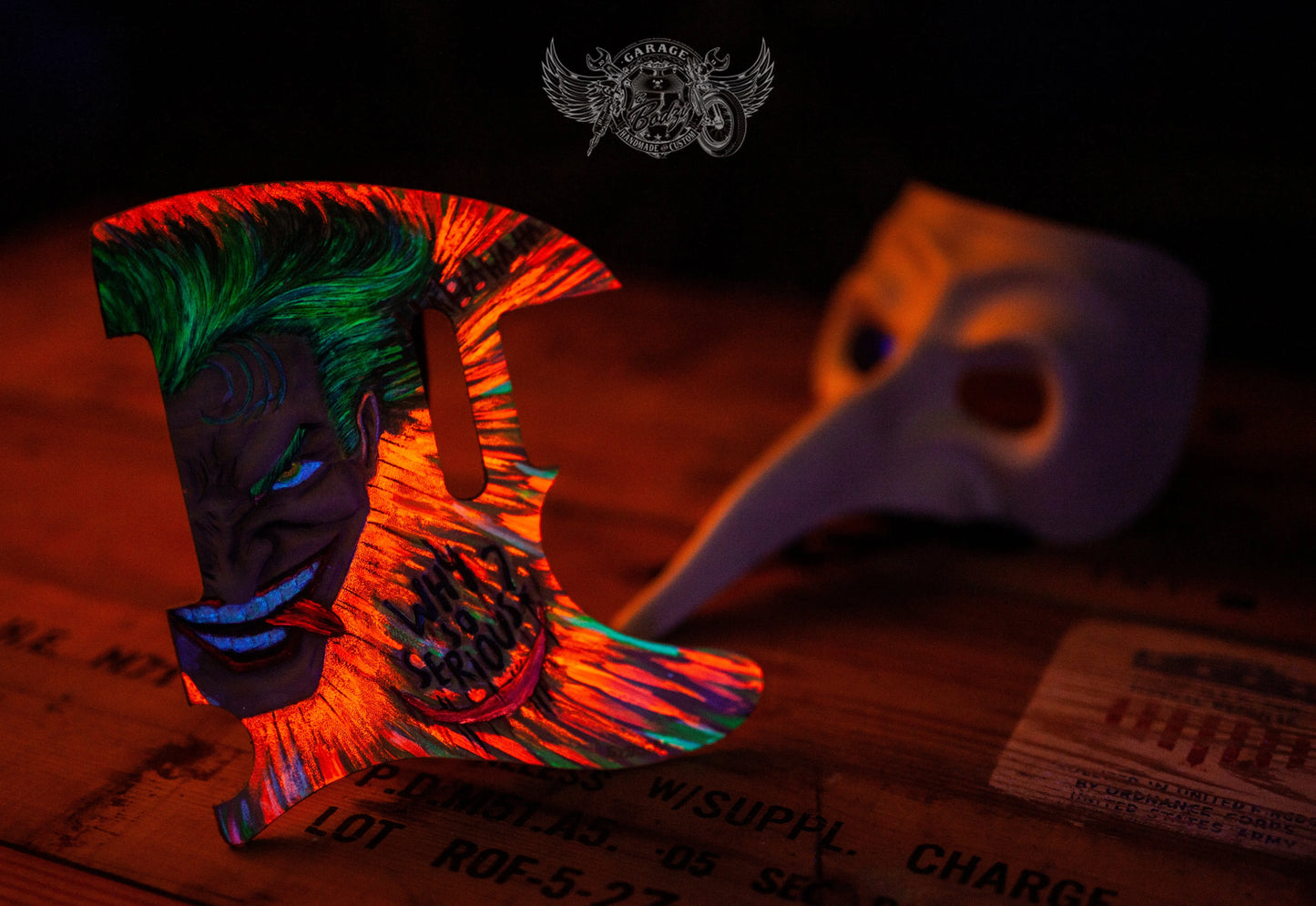 Fluorescent Joker Leather Telecaster Pickguard-ByBodzi-ByBodzi