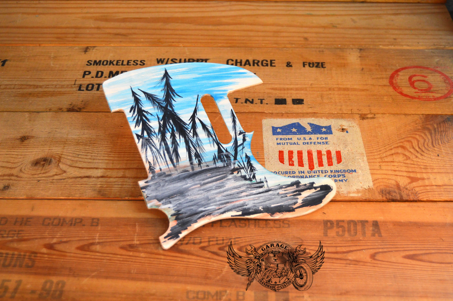 Forest Landscape Leather Telecaster Pickguard-ByBodzi-ByBodzi