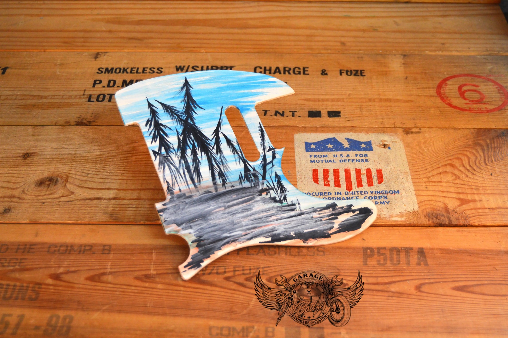 Forest Landscape Leather Telecaster Pickguard-ByBodzi-ByBodzi