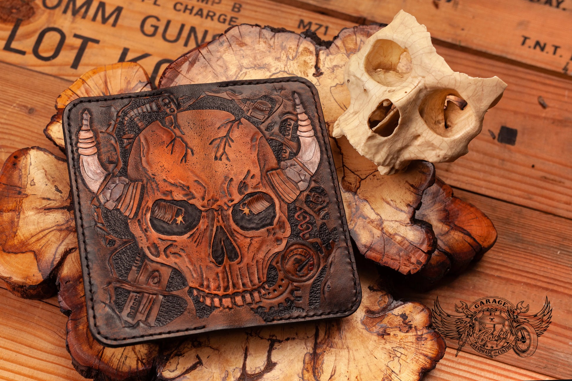 Horned Skull Leather Long Leather Wallet v1.0-ByBodzi-ByBodzi