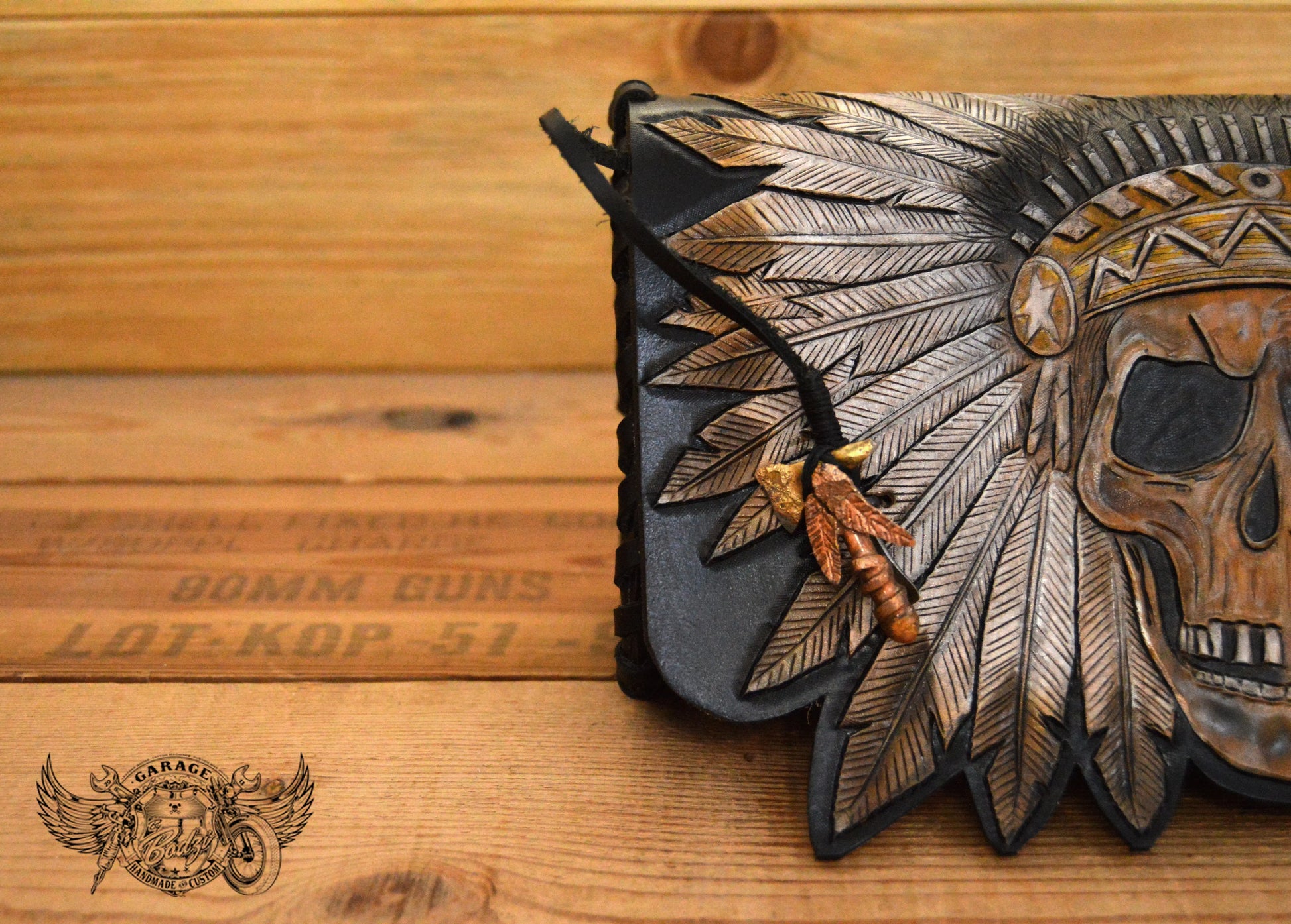 Indian Chief Leather Motorcycle Tool Bag-ByBodzi-ByBodzi