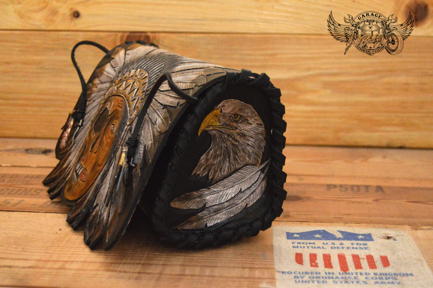 Indian Chief Leather Motorcycle Tool Bag-ByBodzi-ByBodzi