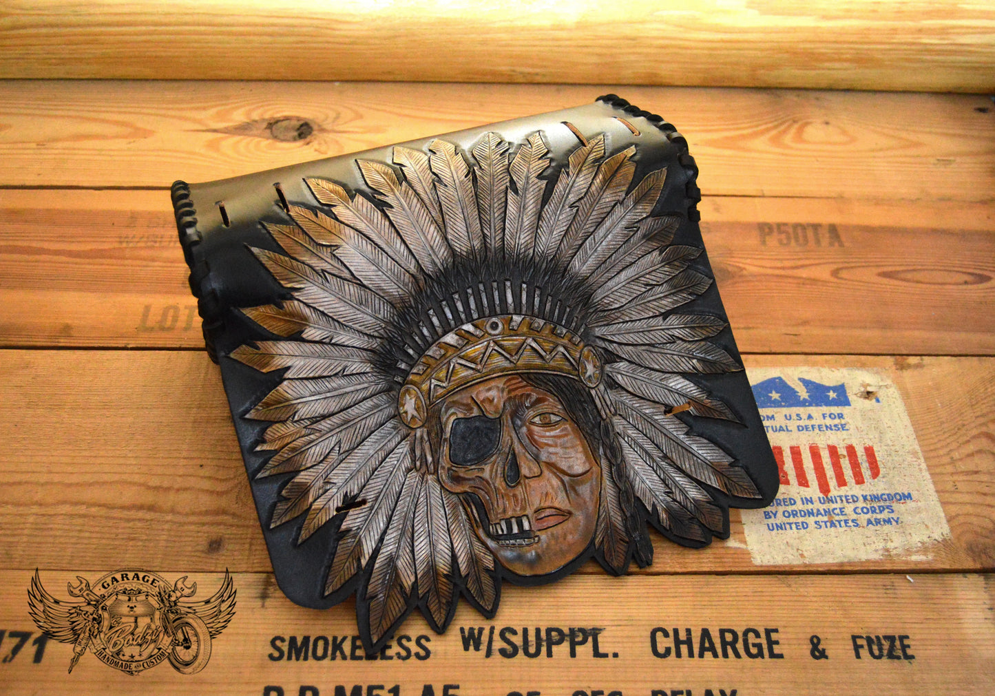Indian Chief Leather Motorcycle Tool Bag-ByBodzi-ByBodzi