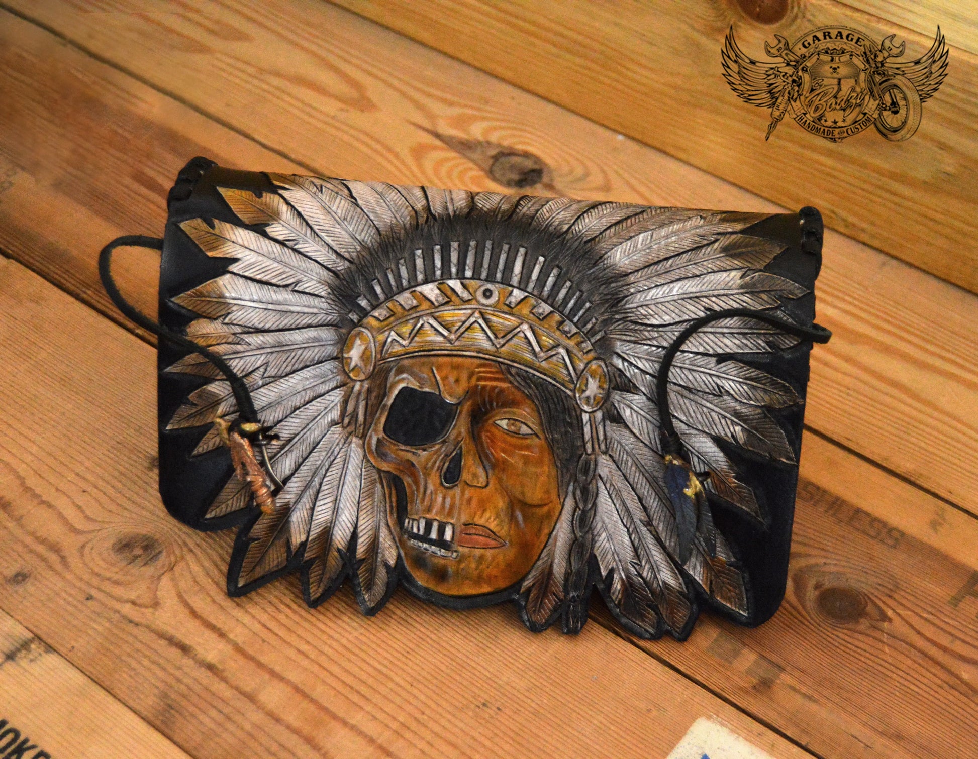 Indian Chief Leather Motorcycle Tool Bag-ByBodzi-ByBodzi
