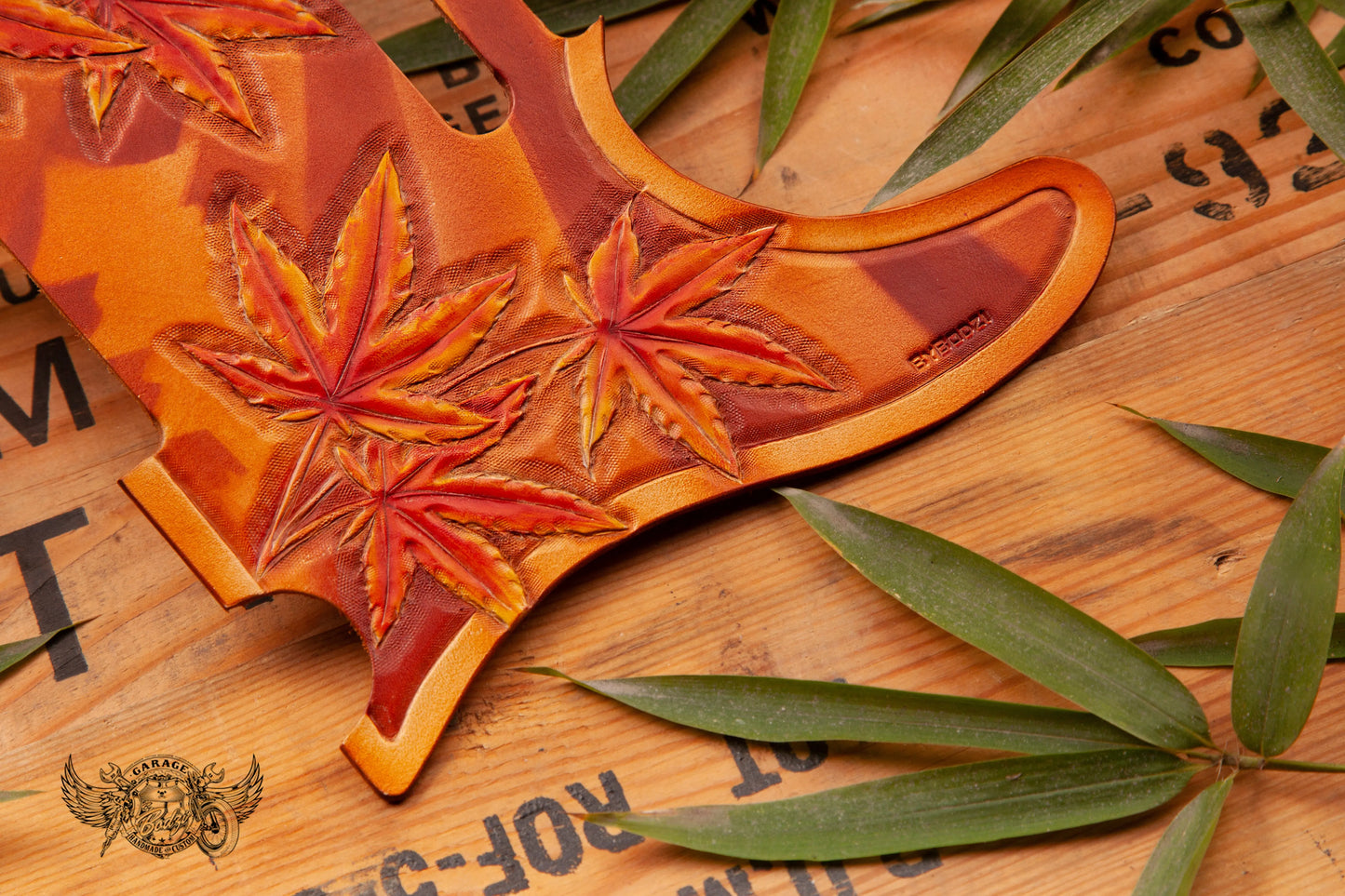 Japanese Oak Leather Telecaster Pickguard-ByBodzi-ByBodzi