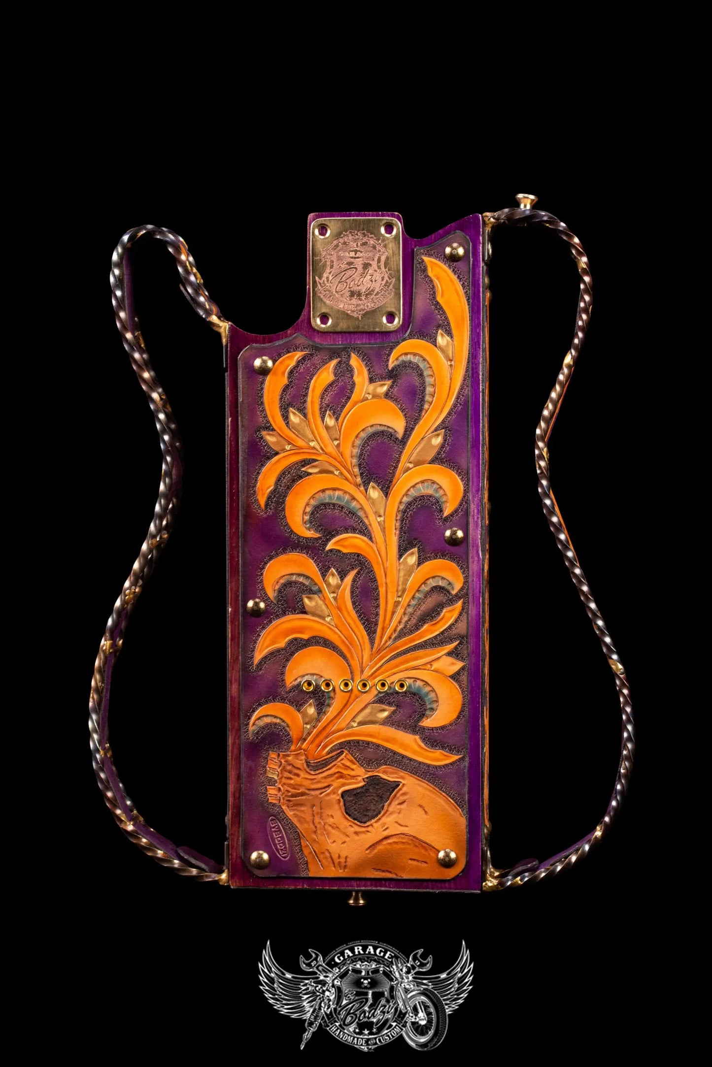 Leather Covered Ash Wood & Steel Telecaster Body-ByBodzi-ByBodzi