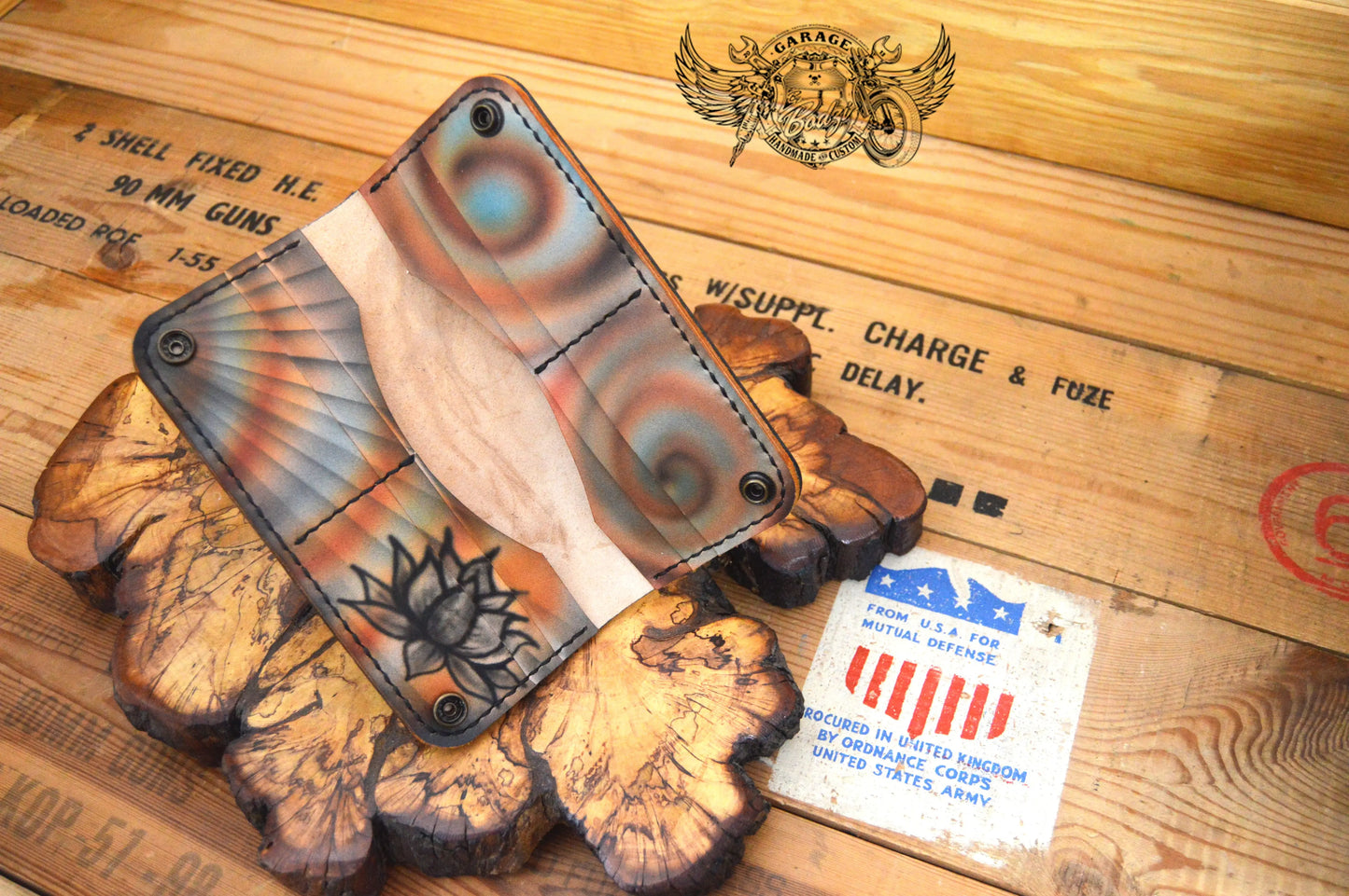 Lotus & Koi Fish Leather Long Leather Wallet v1.0-ByBodzi-ByBodzi