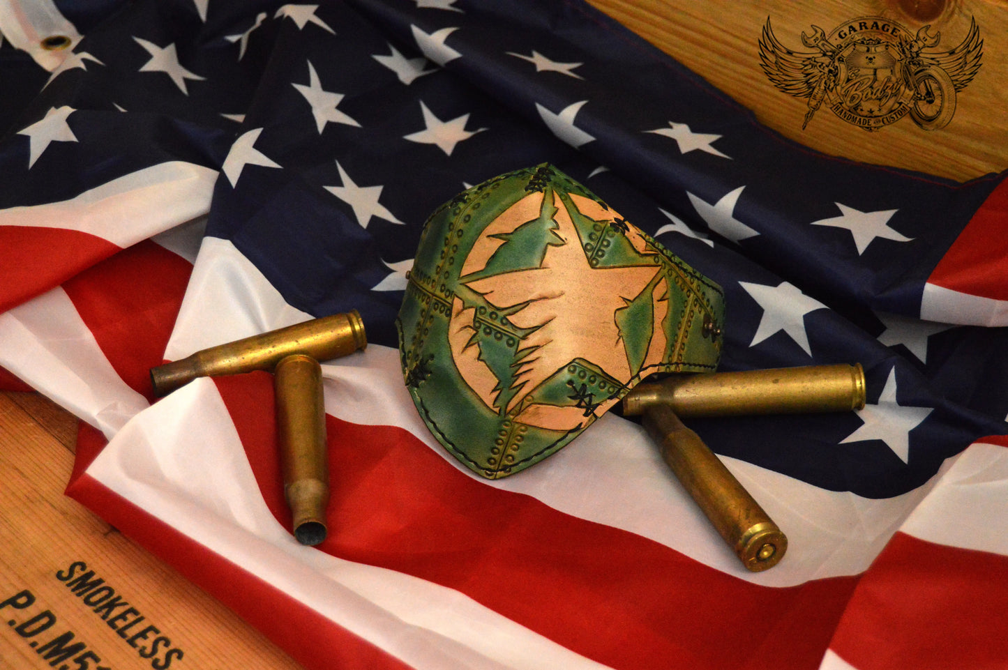 Military Star Motorcycle Leather Half Mask v2.0-ByBodzi