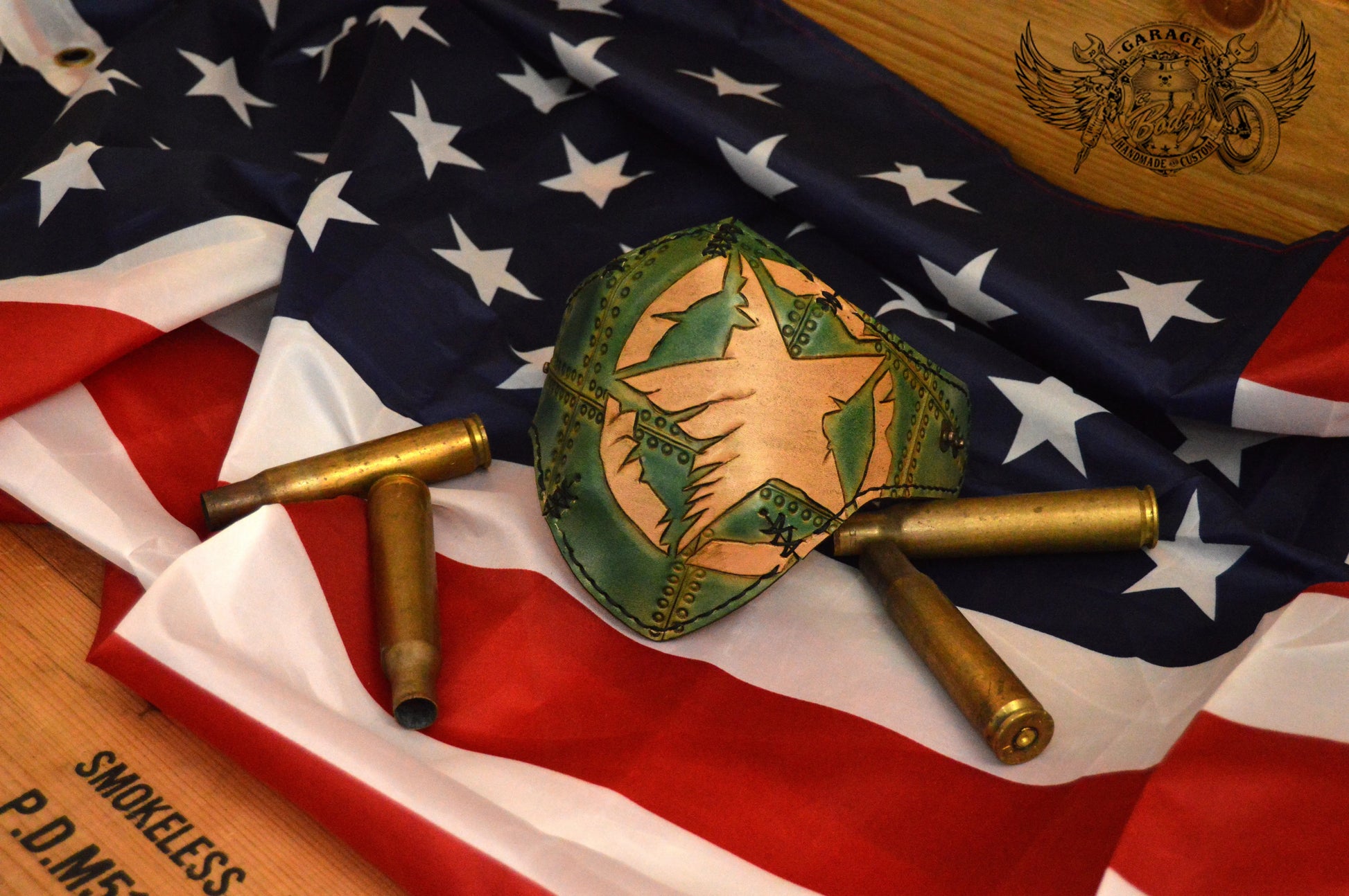 Military Star Motorcycle Leather Half Mask v2.0-ByBodzi