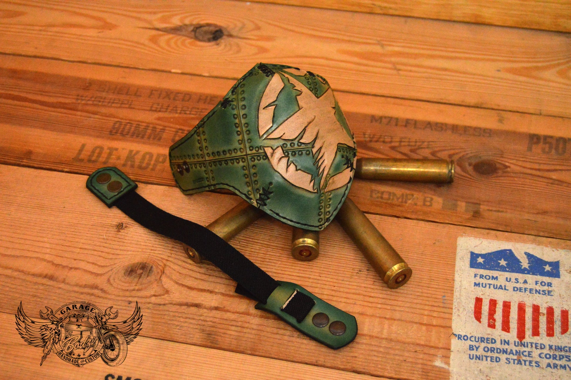 Military Star Motorcycle Leather Half Mask v2.0-ByBodzi