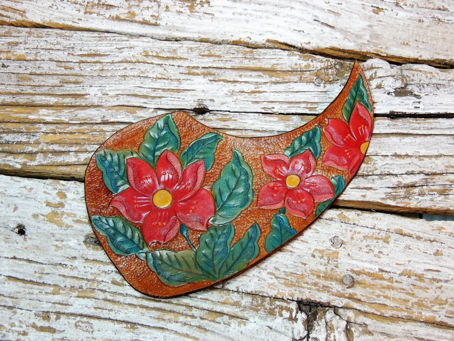 Red Flower Acoustic Guitar Pickguard-ByBodzi-ByBodzi