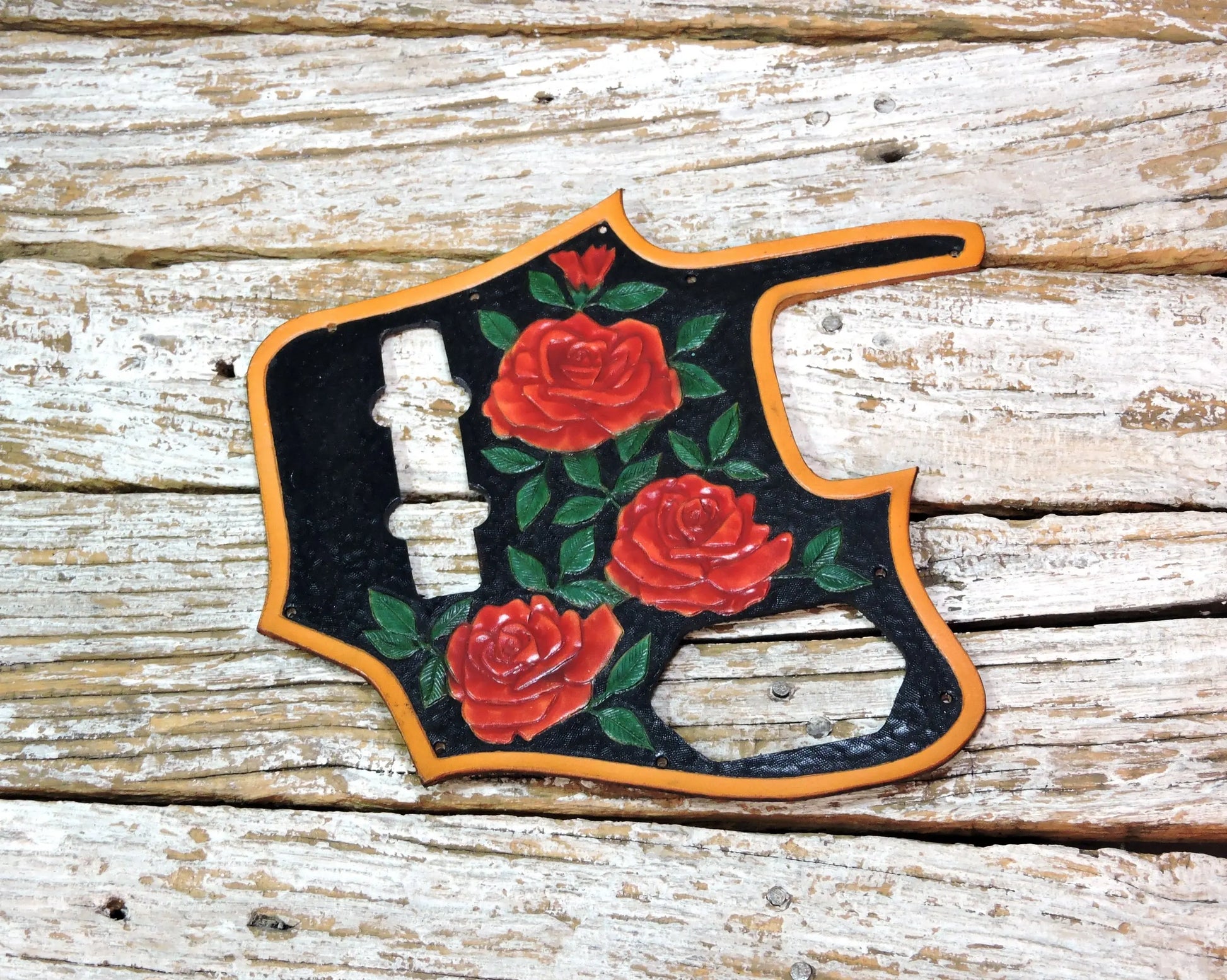 Rose Leather Fender Jaguar Bass Pickguard-ByBodzi-ByBodzi