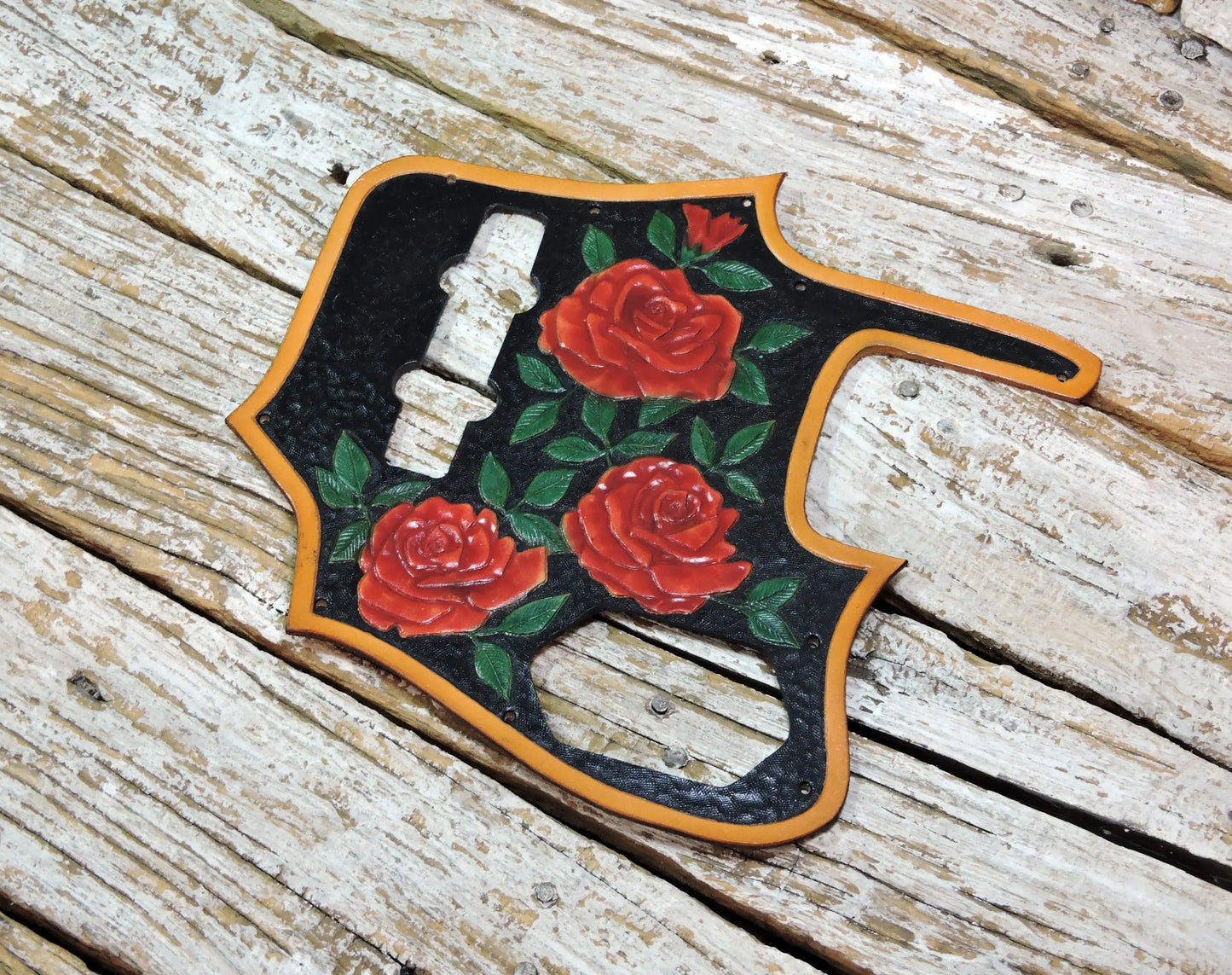 Rose Leather Fender Jaguar Bass Pickguard-ByBodzi-ByBodzi
