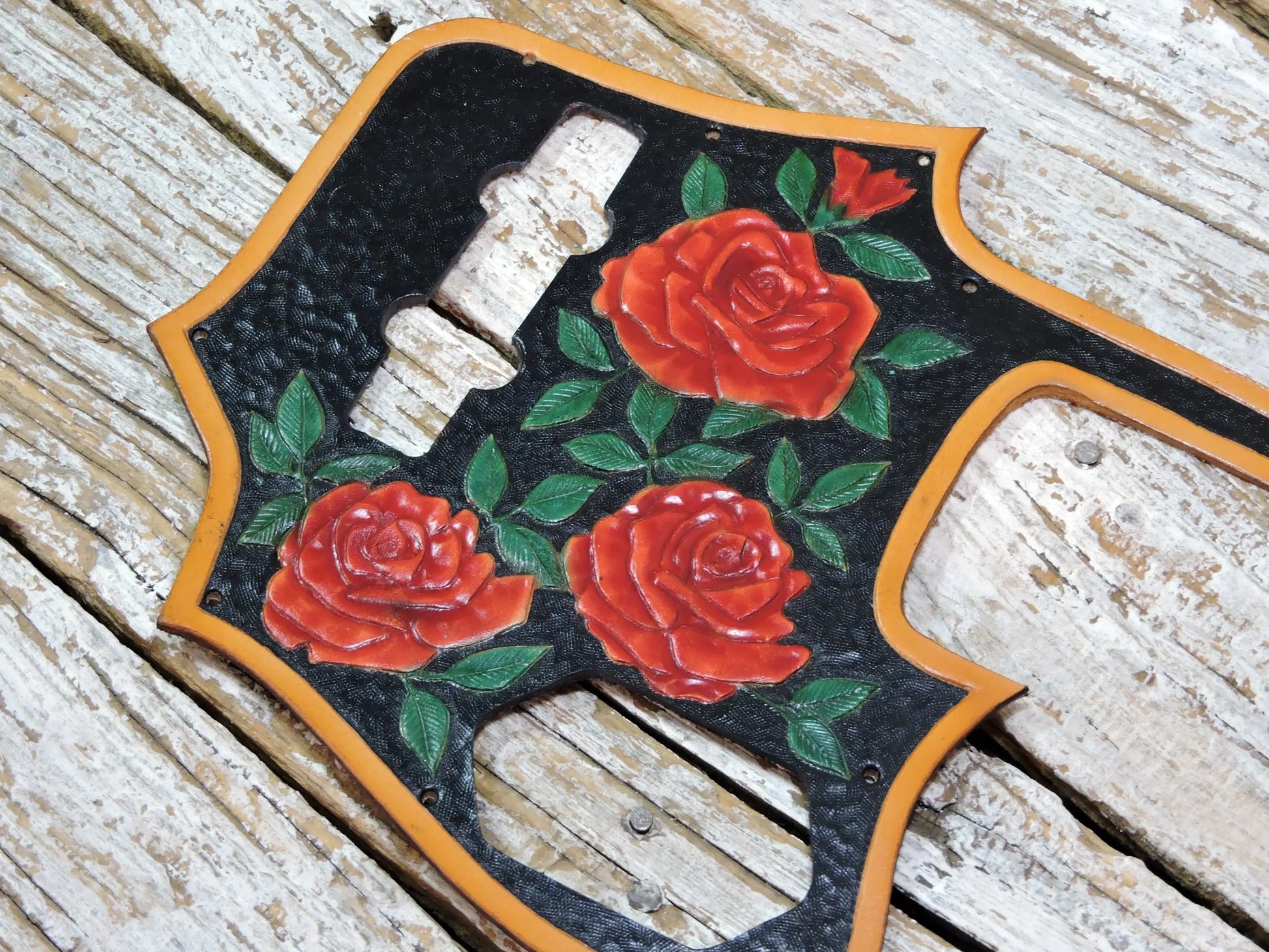 Rose Leather Fender Jaguar Bass Pickguard-ByBodzi-ByBodzi
