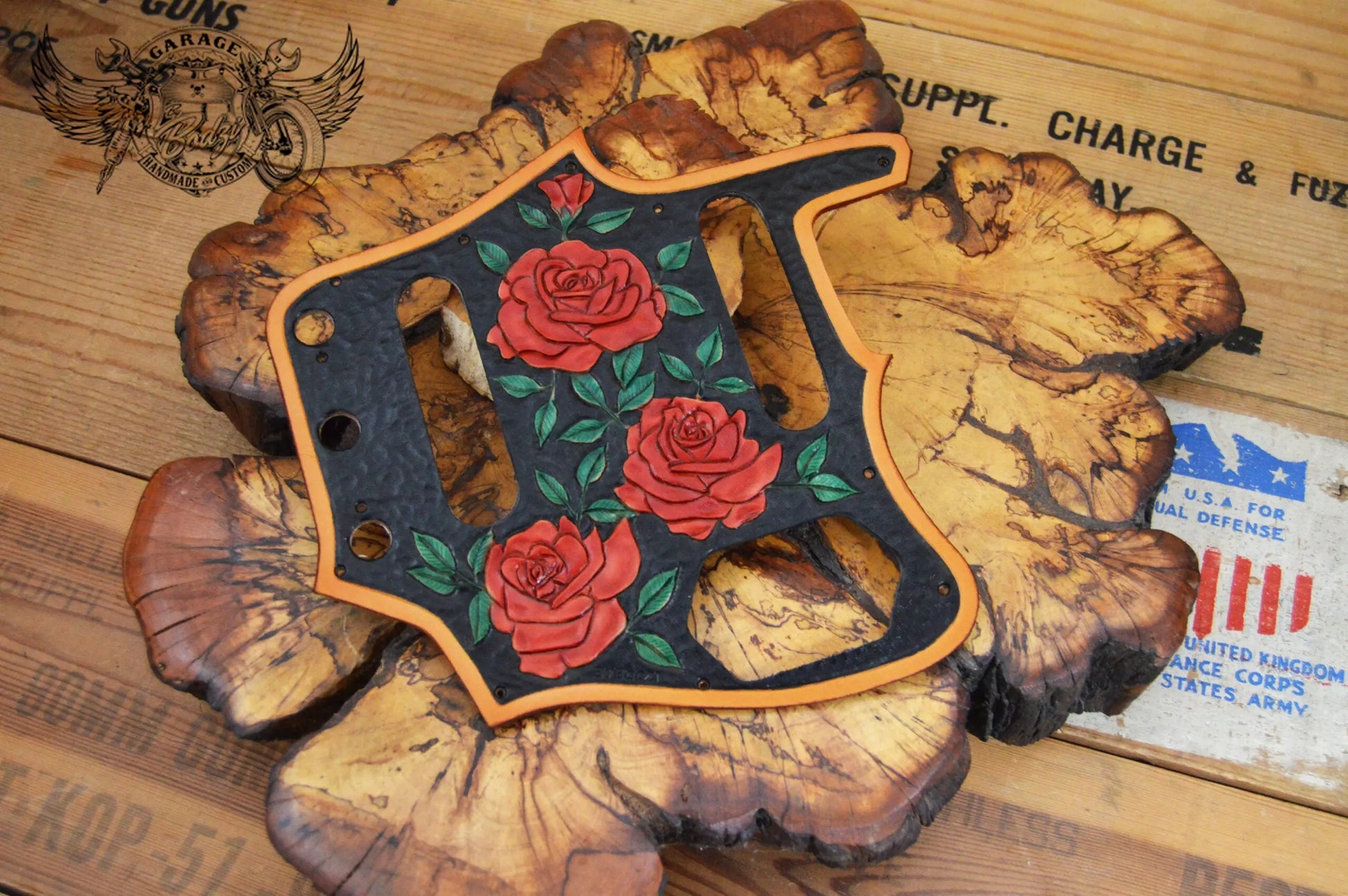 Rose Leather Fender Jaguar Pickguard-ByBodzi-ByBodzi