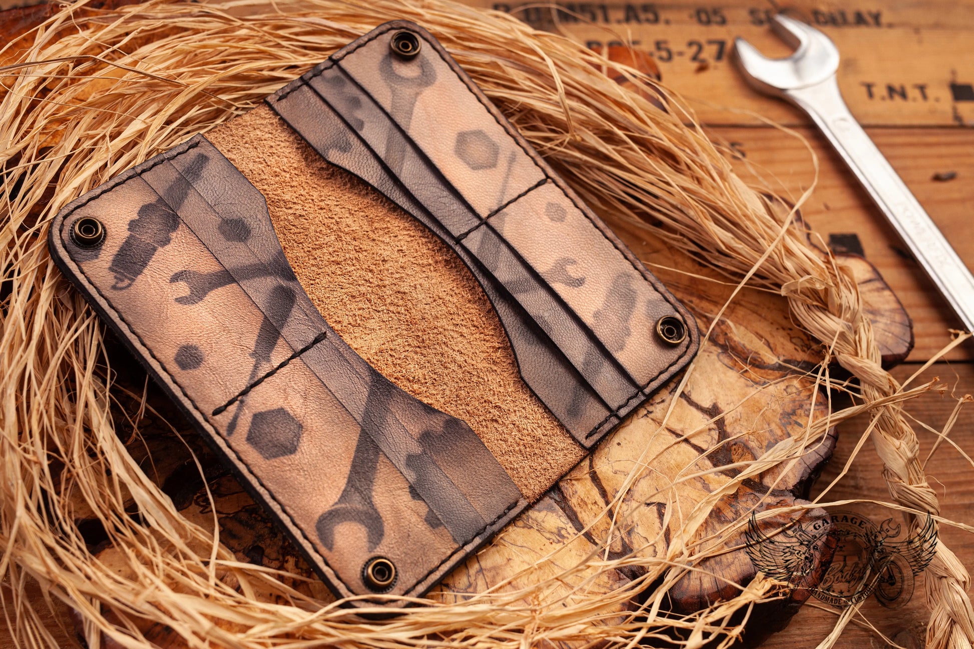 Silver Custom Motorcycle Leather Long Leather Wallet v1.0-ByBodzi-ByBodzi