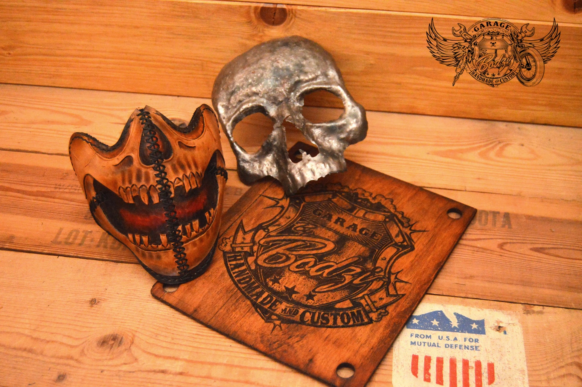 Skull Motorcycle Leather Half Mask v2.0-ByBodzi