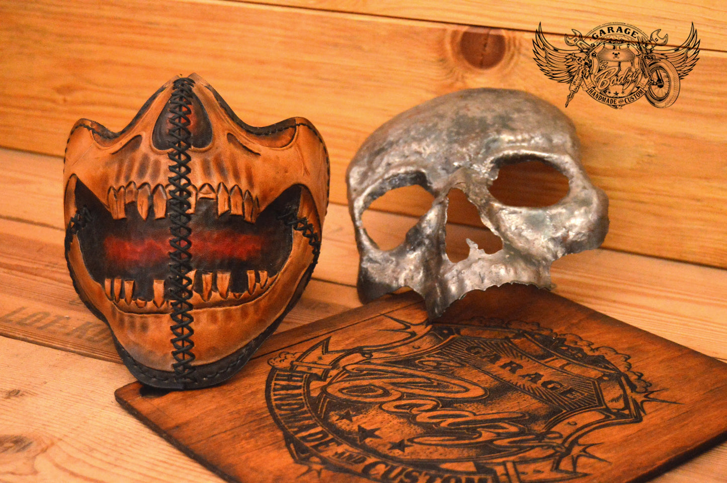 Skull Motorcycle Leather Half Mask v2.0-ByBodzi