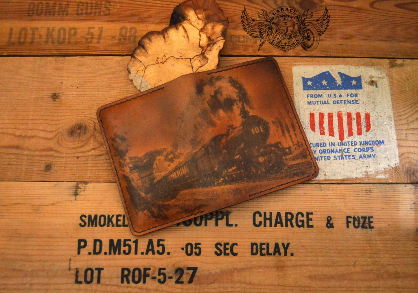 Steam Train Leather Passport Wallet-ByBodzi-ByBodzi