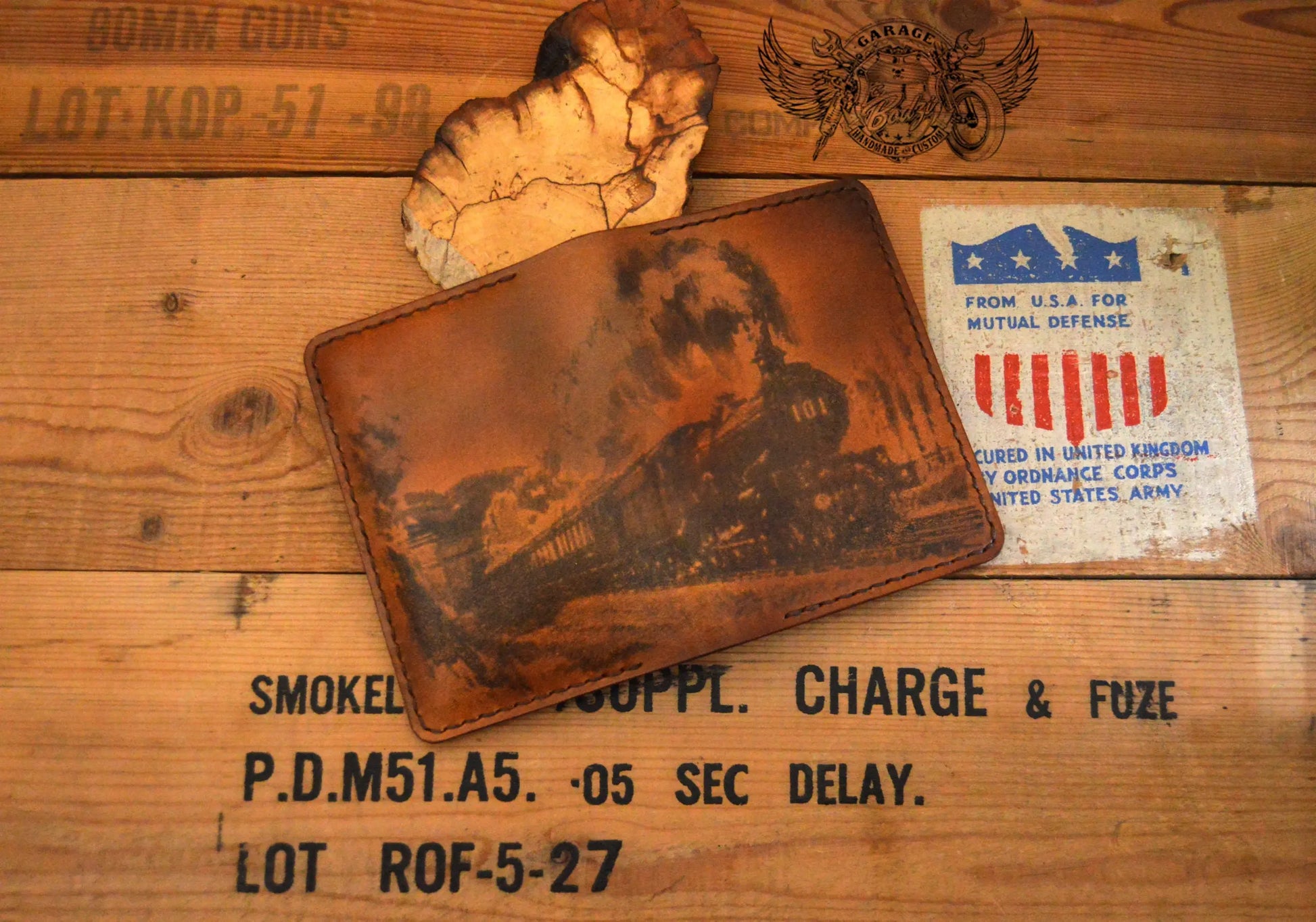 Steam Train Leather Passport Wallet-ByBodzi-ByBodzi