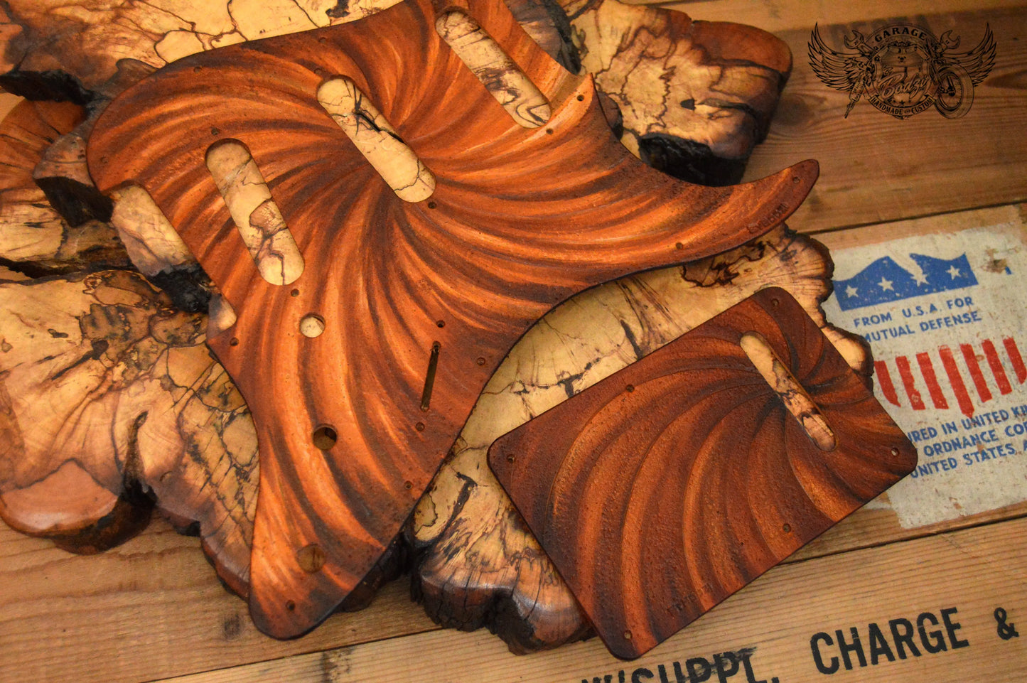 Swirls Leather Stratocaster Pickguard-ByBodzi-ByBodzi