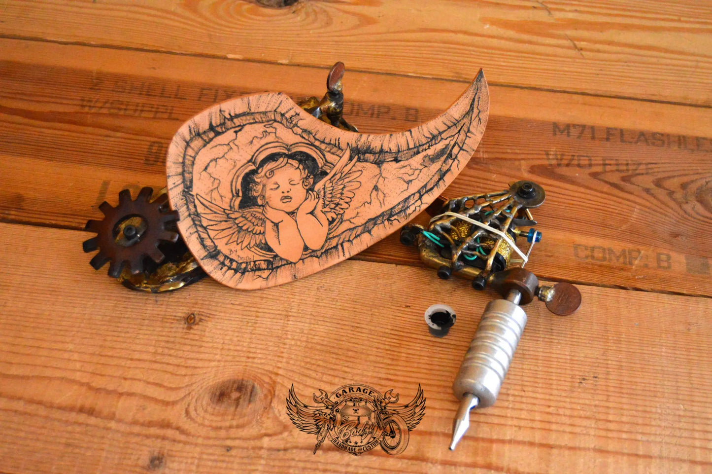 Tattooed Cherub Acoustic Guitar Pickguard-ByBodzi-ByBodzi